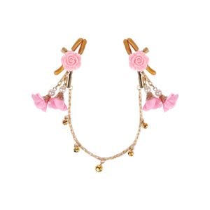 sm props sexy breast clip rose pearl chain breast clip breast enlargement teasing boobs clip alternative adult products - Pink chain model
