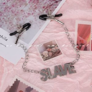 Sex toys sm props female masturbation chain breast clips vaginal clips letter style sexy clitoris clips adult sex toys - Slave
