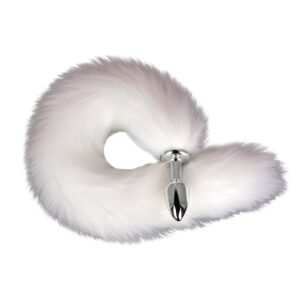 Sex toys props fox tail anal plug for women flirting and teasing backyard anal expander adult products - Silver anal plug with white tail