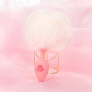 Sex props, fox tail, backyard props, anal plug, female appliance, hair ball, anal expander, adult products - White short tail