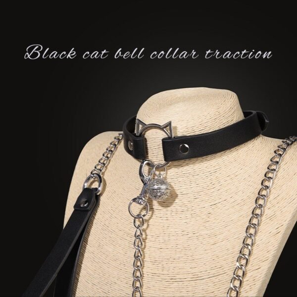 Sexy sm props high-end sexy traction collar sm training restraint neck collar neck ring alternative adult products - Black cat collar