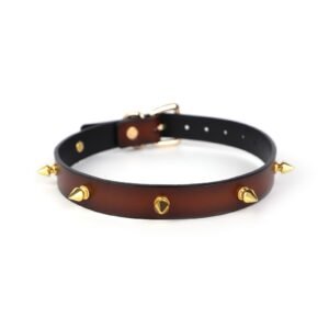Hot selling sexy sm props punk rivet sexy collar sm genuine leather sexy collar alternative adult products - Gradient orange rivet collar