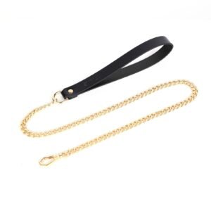 High-end sm props female slave training genuine leather sexy collar traction retro cowhide collar alternative adult products - Black Towing