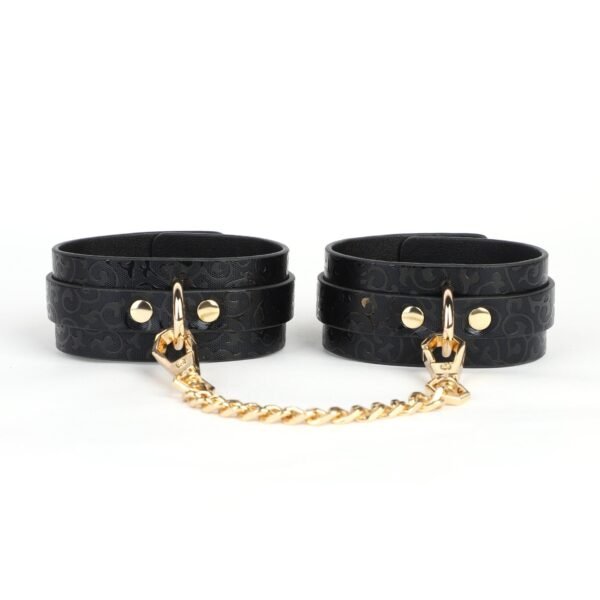 Sex toys SM props detachable sex bondage one-word steel pipe SM standing binding props handcuff holder - Moire cuffs