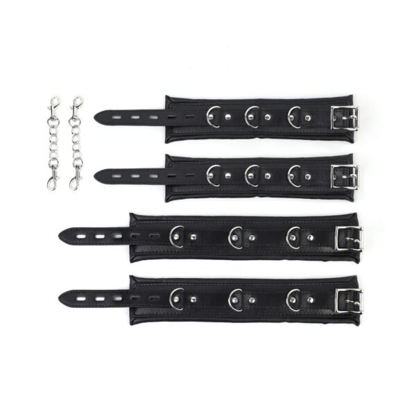 Standing binding bondage sm props detachable telescopic one-word steel pipe sponge sexy handcuffs foot cuffs adult products - Black sponge handcuffs
