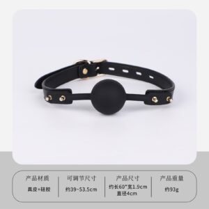 Sex toys props mouth balls for women to wear silicone cat whiskers mouth plugs for couples to flirt interactive adult products to play with - Genuine leather solid silicone mouth ball