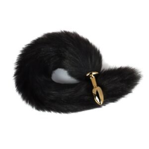 Sex toys props fox tail anal plug for women flirting and teasing backyard anal expander adult products - Black tail gold anal plug