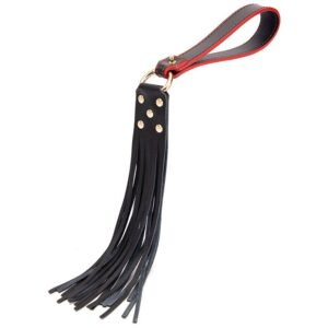 Punishment training sm props acrylic ruler beat sexy leather beat sp leather whip pointer alternative adult products - Black and red leather loose whip