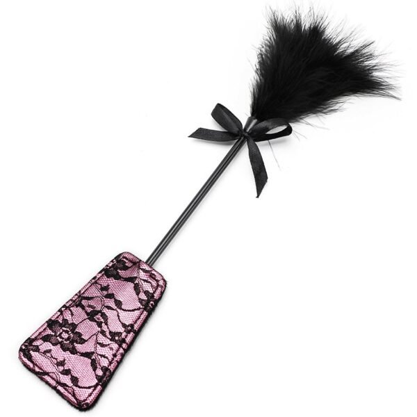 Mild sm props teasing flirting square lace feather beat punishment training love lace sexy beat - Square Pink