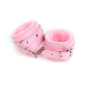 sm props sexy plush handcuffs couple binding bondage sex toys black leather handcuffs alternative adult products - Pink handcuffs