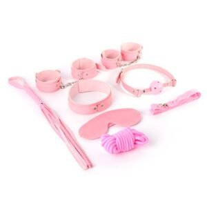 Adult sex toys, male and female eye masks, leather handcuffs, torture instruments, 11-piece set of alternative toys - Pink