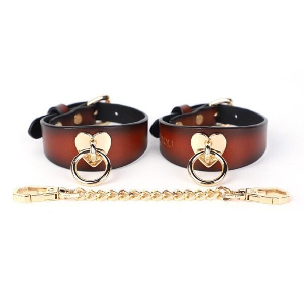 Sex toys sm props genuine leather love set training handcuffs handcuffs collar adult toys - Orange ankle cuffs