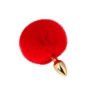 Sex toys props plush tails backyard anal plugs female appliances flirting and teasing anal expander adult products - Red tail gold anal plug