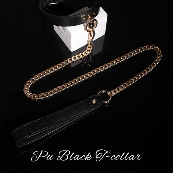 Sexy sm props high-end sexy traction collar sm training restraint neck collar neck ring alternative adult products - T shaped black collar