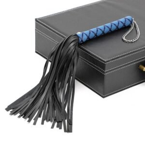 Explosive sm props multi-colored sexy whip female slave training torture instrument pu tassel leather whip alternative adult products - Blue + Black Beard