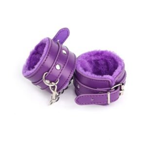 sm props sexy plush handcuffs couple binding bondage sex toys black leather handcuffs alternative adult products - Purple handcuffs