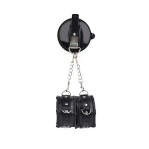 Bathroom sm suction cup handcuffs wall forced binding bondage handcuffs female punishment props couple sex toys - Suction cup + black sponge handcuffs [super comfortable]