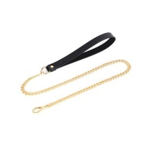 High-end sm props full diamond genuine leather sexy collar female slave training traction neck collar alternative choker adult products - Black tow chain