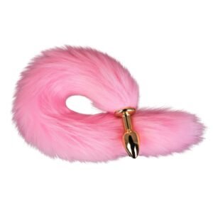 Sex toys props fox tail anal plug for women flirting and teasing backyard anal expander adult products - Pink tail gold anal plug