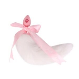 SM sex toys fox tail anal plug cat claw silicone anal plug pink hair ball anal plug alternative adult products - Short tail with white bow