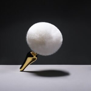 Sex toys SM props backyard metal anal plug white fox tail anal plug alternative adult products - Hairy bulb anal plug