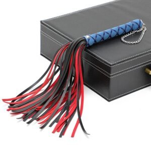 Explosive sm props multi-colored sexy whip female slave training torture instrument pu tassel leather whip alternative adult products - Blue + Black Red Beard