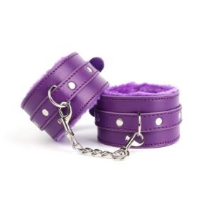 sm props sexy plush handcuffs couple binding bondage sex toys black leather handcuffs alternative adult products - Purple ankle cuffs