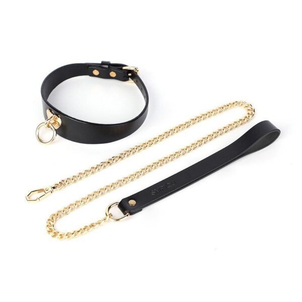 Sex toys sm props genuine leather love set training handcuffs handcuffs collar adult toys - Black collar