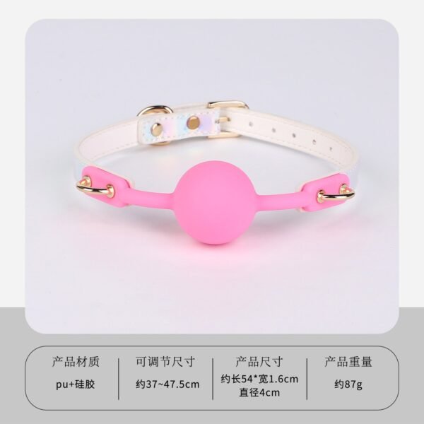 Sex toys props mouth balls for women to wear silicone cat whiskers mouth plugs for couples to flirt interactive adult products to play with - Pink silicone mouth plug
