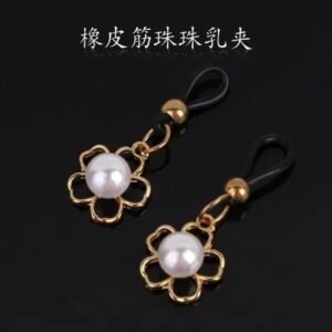 Sex toys sm props silicone breast clip rubber band breast bundle female teasing bondage boobs clip - Pearl milk clip