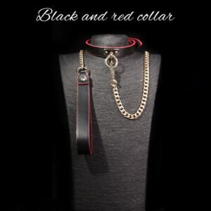 Sexy sm props high-end sexy traction collar sm training restraint neck collar neck ring alternative adult products - Black and red T-collar