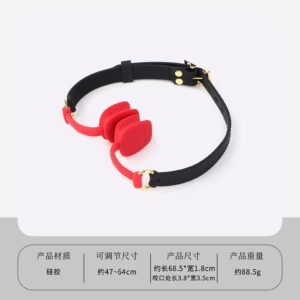 Sex toys props mouth balls for women to wear silicone cat whiskers mouth plugs for couples to flirt interactive adult products to play with - Red invisible mouth plug