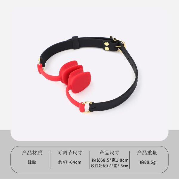 Sex toys props mouth balls for women to wear silicone cat whiskers mouth plugs for couples to flirt interactive adult products to play with - Red invisible mouth plug