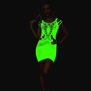 Luminous fishnet pants stockings bottoming socks new material European and American sexy underwear green blue luminous one-piece clothes 14 - Luminous 460