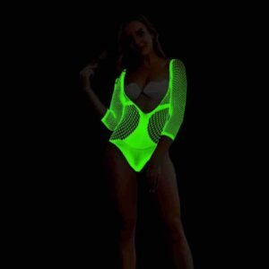 Luminous fishnet pants stockings bottoming socks new material European and American sexy underwear green blue luminous one-piece clothes 15 - Luminous 461
