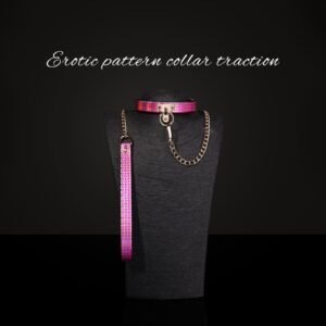 Sexy sm props high-end sexy traction collar sm training restraint neck collar neck ring alternative adult products - Rose Pattern Collar
