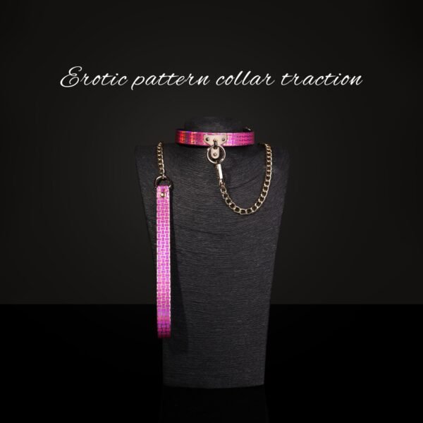 Sexy sm props high-end sexy traction collar sm training restraint neck collar neck ring alternative adult products - Rose Pattern Collar