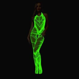 Luminous fishnet pants stockings bottoming socks new material European and American sexy underwear green blue luminous one-piece clothes 18 - Luminous 486