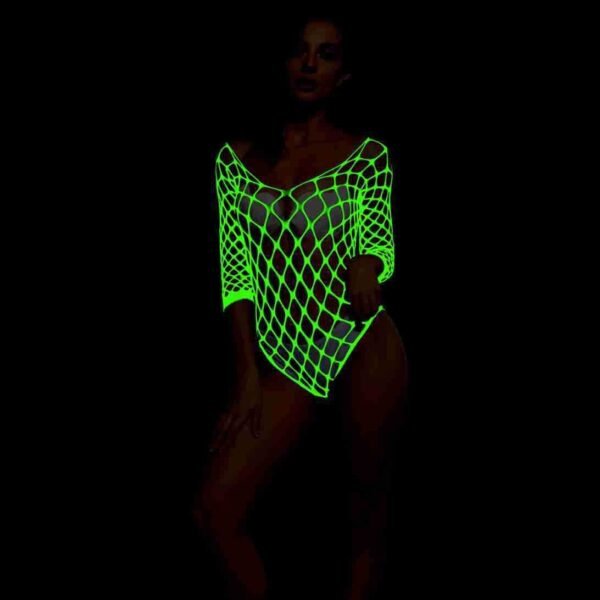 Luminous fishnet pants stockings bottoming socks new material European and American sexy underwear green blue luminous one-piece clothes 23 - Luminous 494