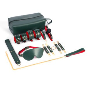 sm sex toys high-end luggage set burgundy sexy sm bundle set couple sex training torture instruments - Dark green
