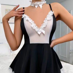 High Quality Erotic Uniforms Sexy Maid Lingerie Pictures Temptation Set Wholesale