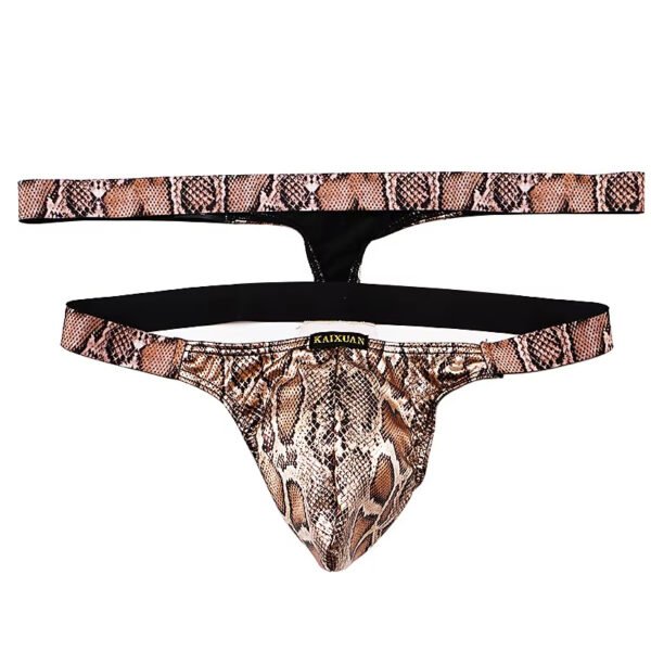 Men Sling Conjoined T-back Sexy Snake Skin Python Pattern European and n Style Foreign Trade