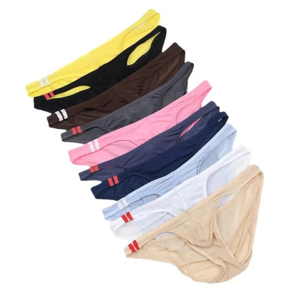 Wholesale Men's Low-Rise Nylon Underpants Foreign Trade Nightclub Performance Thin Ice Silk Pants - Image 5