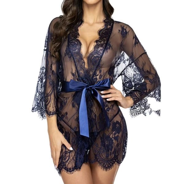 Seductive Mesh Pajamas for Women New European American Style Sexy Lingerie Lace Nightgown - Image 6