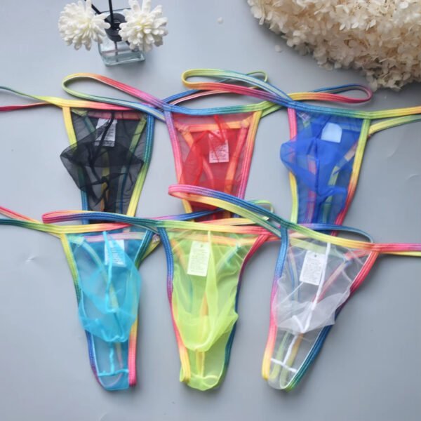 Passionate Men's Sexy Low Waist Transparent Sultry Temptation Men's High Elastic Mesh Gay Underwear - Image 5
