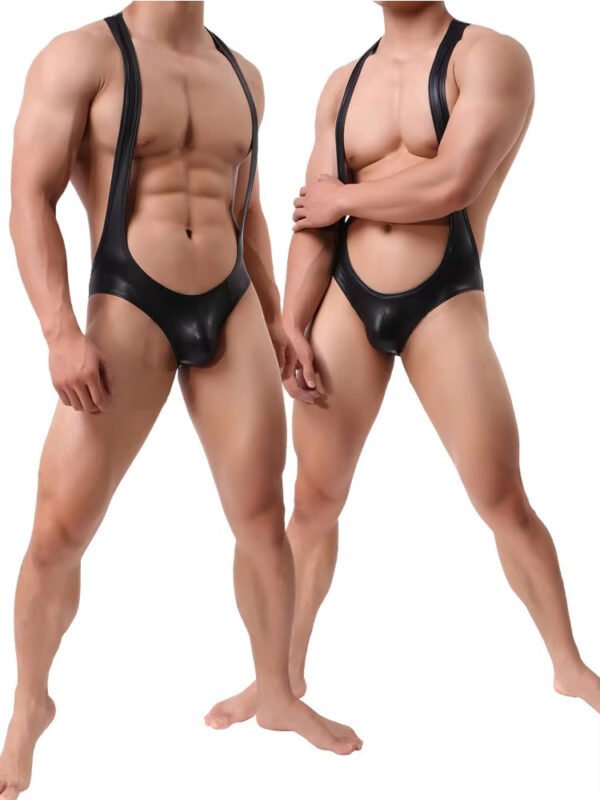 American Leather Jumpsuit Triangular One-piece Wrestling Suit Men Sexy Intimates Pants Customized Wholesale Production - Image 4