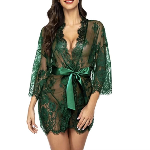 Seductive Mesh Pajamas for Women New European American Style Sexy Lingerie Lace Nightgown