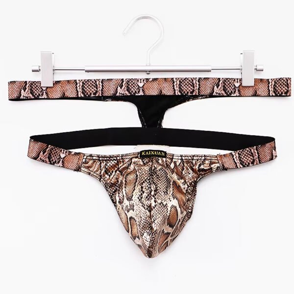 Men Sling Conjoined T-back Sexy Snake Skin Python Pattern European and n Style Foreign Trade - Image 4