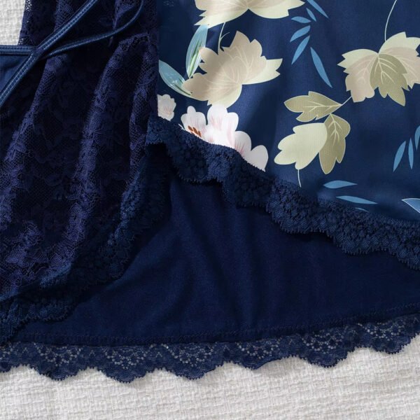 Navy Perspective Women's Sleepwear High Quality Lace Sleepwear Floral Hot Girls 18 Naked Night Dresses Mesh Backless Nightwear - Image 3