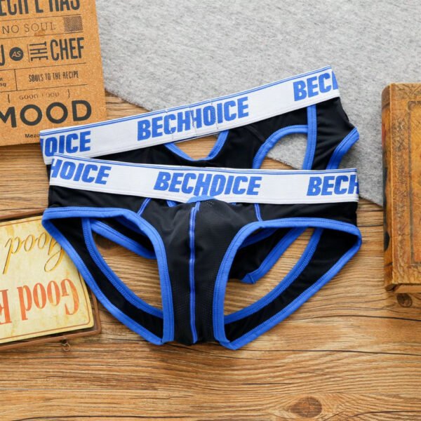 Men's Low Waist Back Hollow Sexy Underwear Gay Double Jockstrap - Image 3